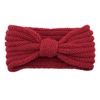 Knitted hairgrip with bow, headband handmade, woven keep warm demi-season helmet, hair accessory, European style