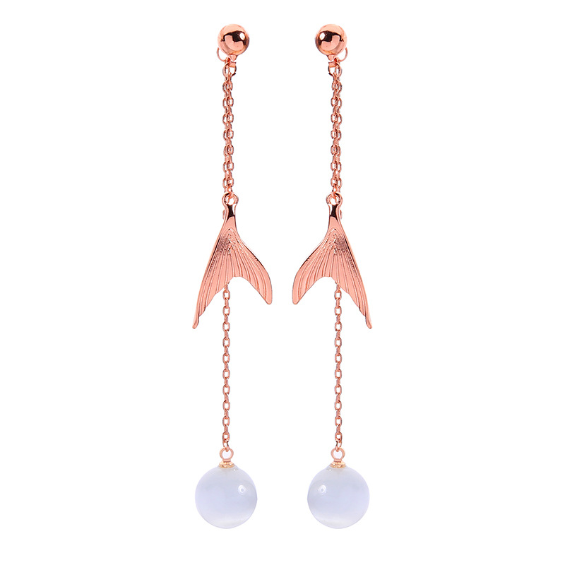 Fashion Opal Earrings Femininity Fishtail Stud Earrings display picture 10