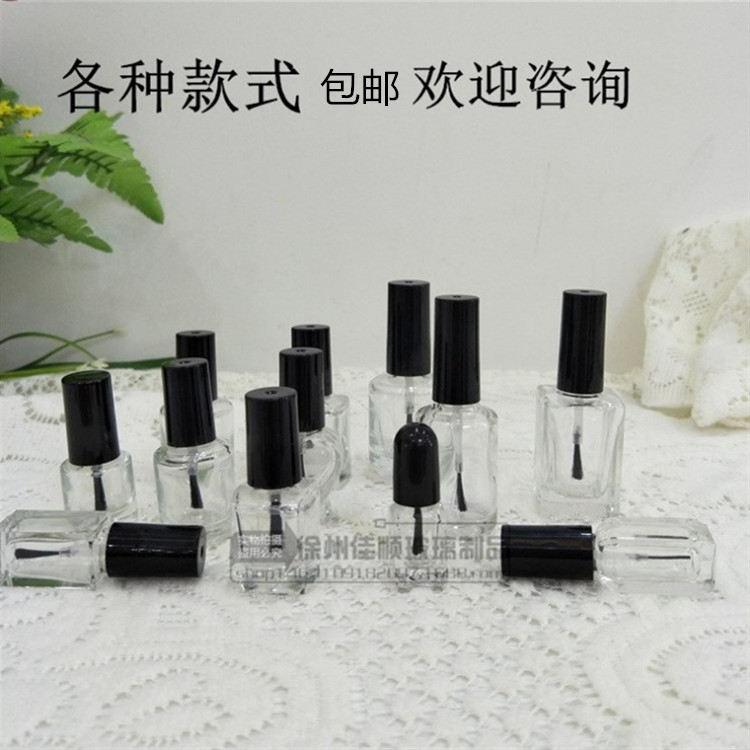 Factory wholesale nail polish bottle with brush bottle square bottle round bottle paint bottle glue glass bottle empty bottle free shipping