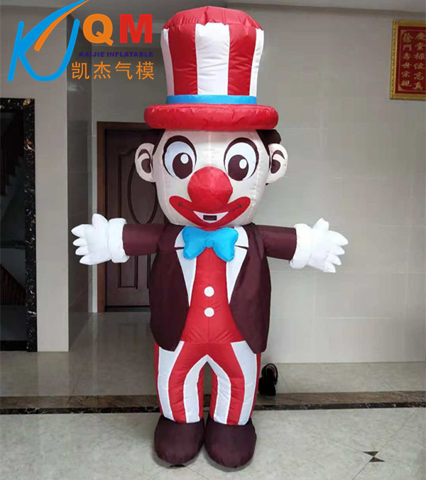 厂家定制行走卡通小丑气模 马戏团充气小丑卡通 大型充气卡通游乐