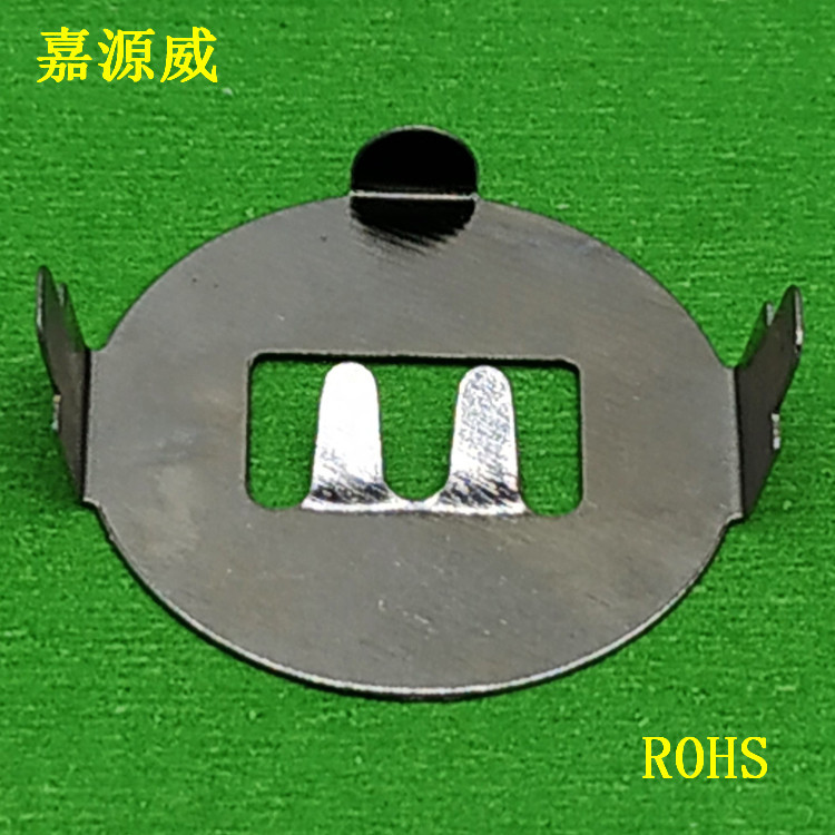 供应CR2032直角电池扣 PCB板用五金电池夹 2032锰钢镀镍电池弹片