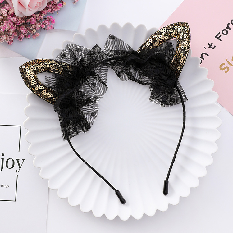 Children&#39;s Hair Accessories Sequin Cat Ear Headband Korean Little Princess Children&#39;s Dress Accessories display picture 4