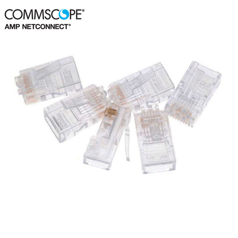 康普AMP安普 超五类非屏蔽水晶头8-554720-3 RJ45网络水晶头