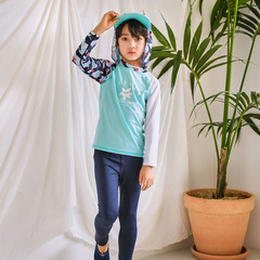 Children's separate swimming suit set for big kids, long-sleeved sun protection boy swimsuit, 8-12-15 years old youth swimsuit