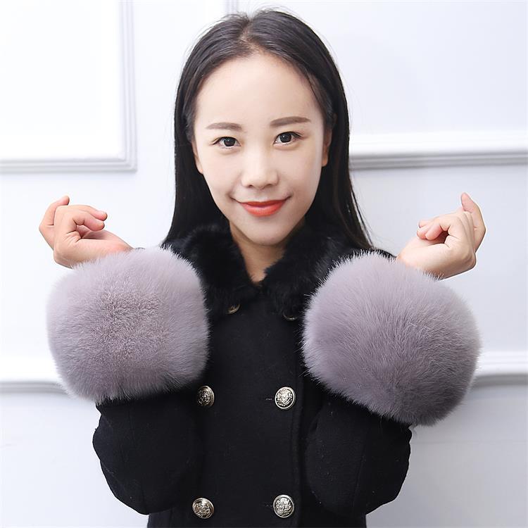 Autumn and winter new pattern keep warm Sleevelet leather and fur Windbreak Cuff Hand guard Maomao Sleeves glove Rabbit's hair Wristbands Hand ring