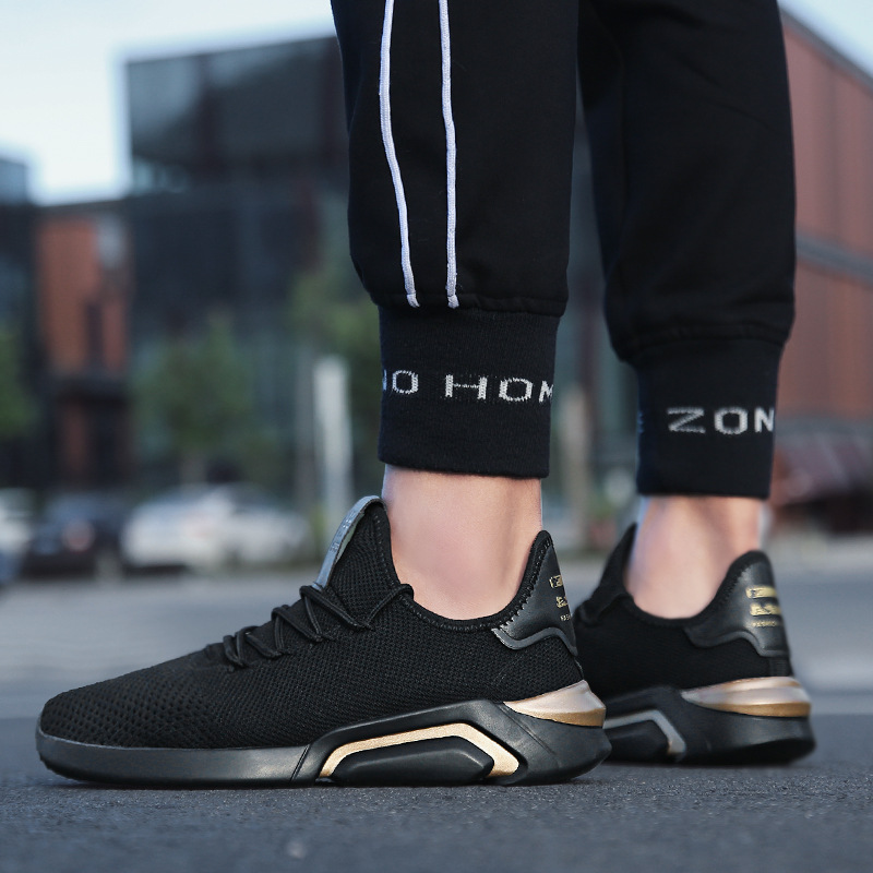 男鞋2019外贸男士运动鞋 夏季网面休闲运动鞋 飞织轻便透气跑步鞋|ms