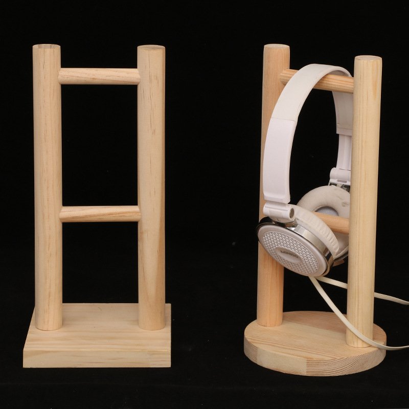 耳机支架实木耳机架头戴式网吧木制耳机架子游戏耳麦展示木架挂架|ru