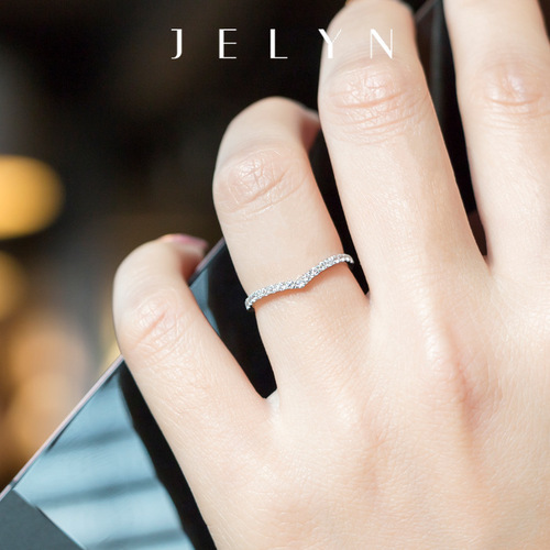 925 sterling silver plated 14K gold ring Japanese and Korean row diamond ultra-narrow zirconium diamond thin women's rose gold ring ring tail ring