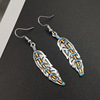 Retro turquoise fashionable earrings, European style, wholesale