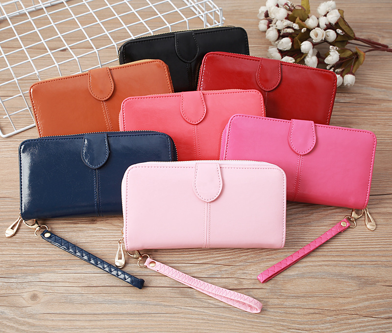 Leather Large-capacity Clutch Bag Elongated Concealed Buckle Wallet Card Holder display picture 28