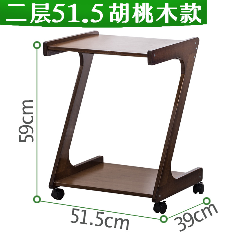 Gabinete lateral móvil de madera maciza con ruedas estante de té sala de estar pequeña mesa de café simple sofá mesa auxiliar mesita de noche