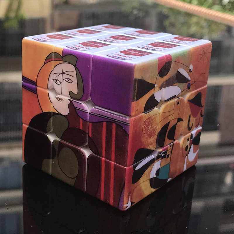 益智玩具礼物UV打印毕加索世界名画三阶魔方定制艺术与魔方结合
