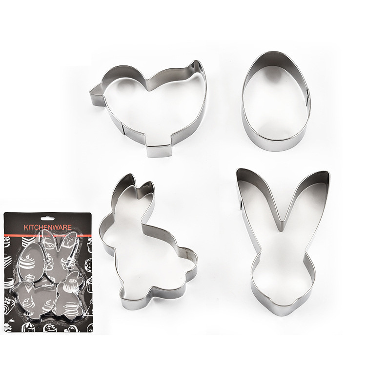 Factory wholesale stainless steel biscuit mold suit creative rabbit chicken cake mold DIY baking utensils