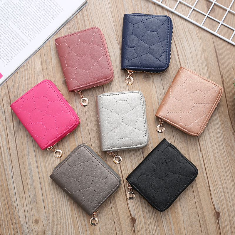 Korean Solid Color Embroidered Short Wallet Wholesale display picture 28