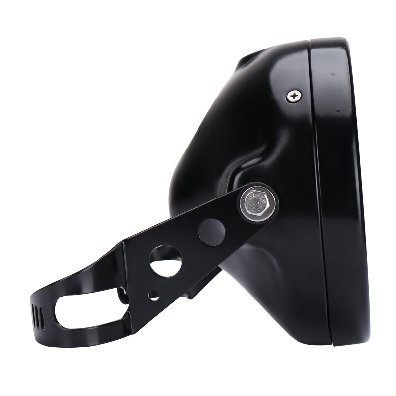 厂家现货直发7寸改装大灯金属后壳带支架摩托车通用改7寸固定后壳|ru