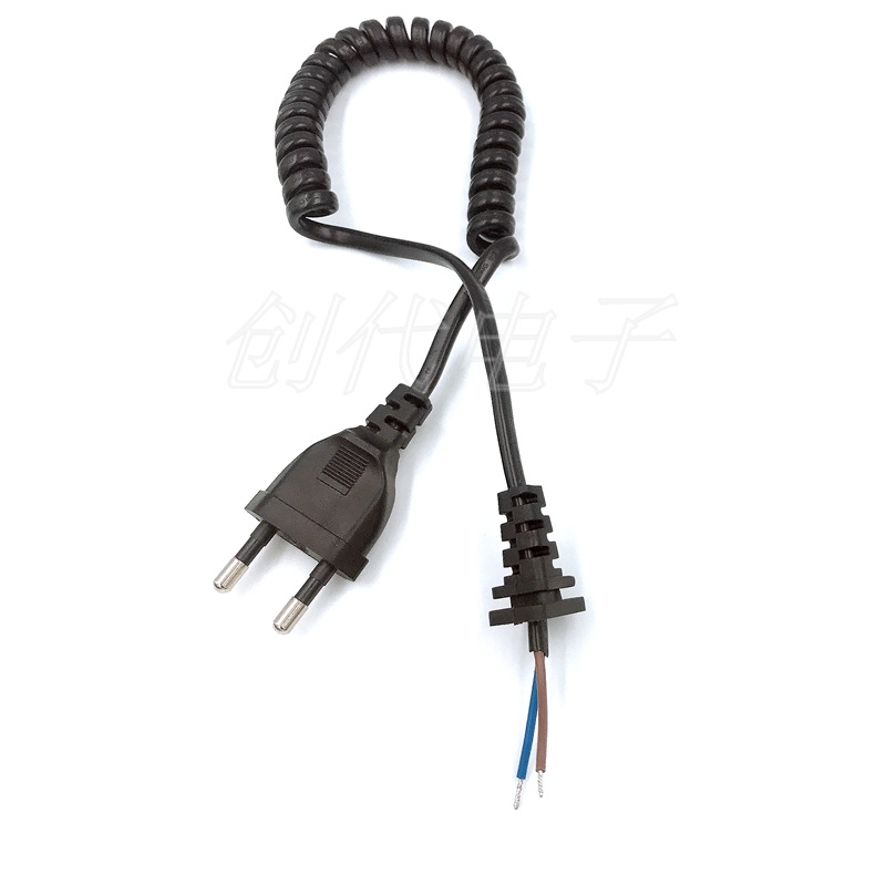 深圳厂家 可定制pu弹簧线 2芯0.75/1.0螺旋电缆 生产带插头弹簧线