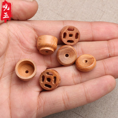 Factory supply peach wood handmade copper coins, golden rice bowl, peace knot, handicrafts, hanging accessories.