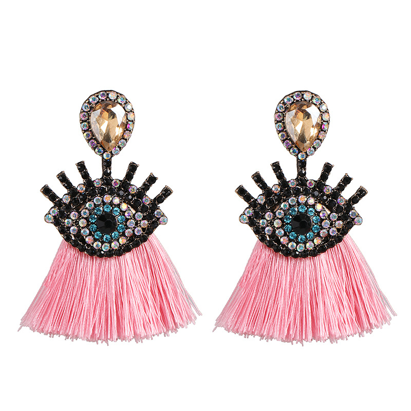 Fashion Vintage Diamond Eye Tassel Earrings display picture 5