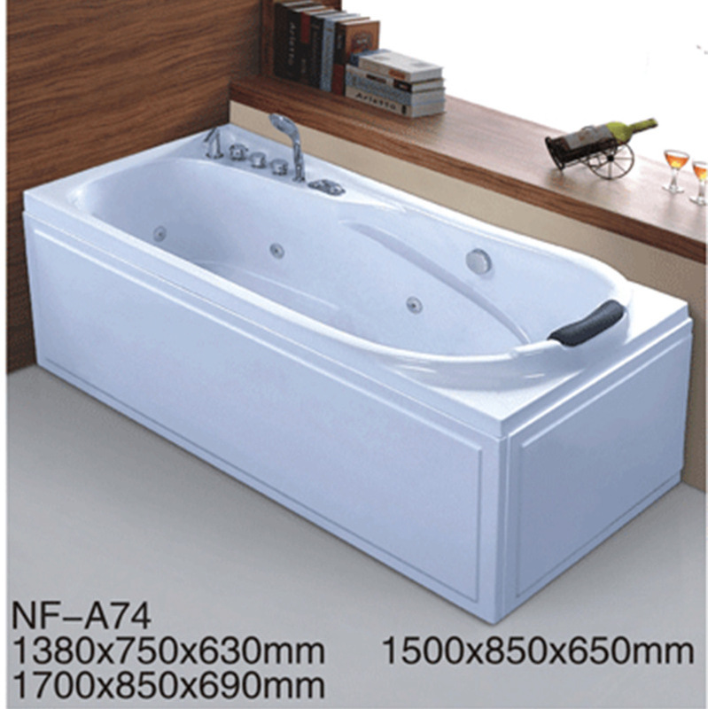 Surf Massage Bathtub Manufacturer Wholesale Double-Skirted Rectangular Household Single-Person A54 Acrylic Spa Bubble Bath