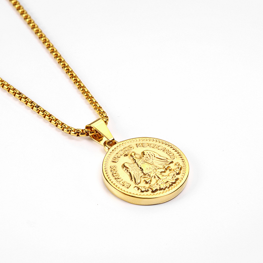 50 Peso Coin Pendant Necklace - Hip-Hop Style