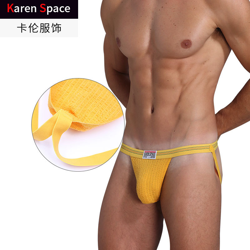 European and American Underwear Men's Fun Sexy Double Dongs Low Waist Hip Hip-lifting Underwear Sports Double Dings Men's Underwear