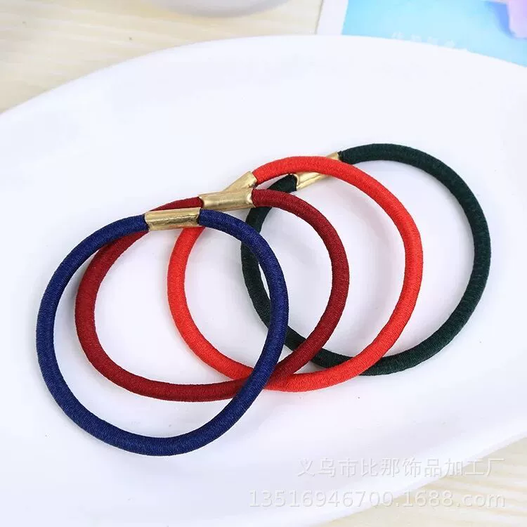 Цвет высокая эластичная резинка давление металлическая пряжка веревка для волос кольцо для волос головной убор аксессуары Пряжка для волос кольцо