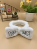Demi-season face mask with letters with bow for face washing, headband, Korean style, with embroidery