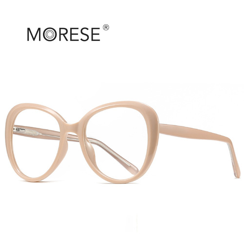 2020 New Amazon Hot Selling Women's Large Frame Fashion Round Anti-Blue Light Flat Mirrors TR90 Glasses Frame 2013