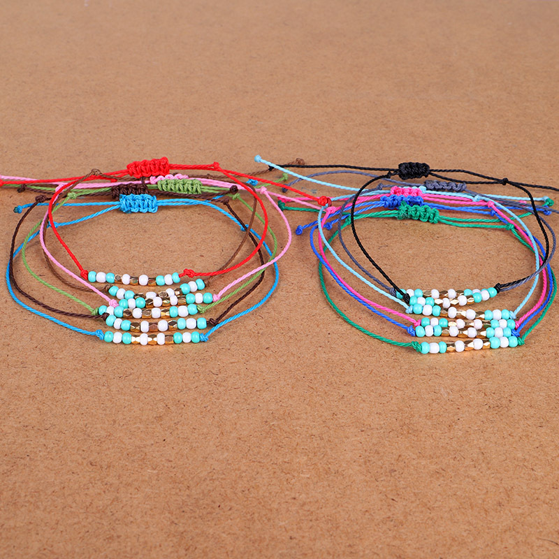 Ethnic Style Round Beaded Wax line Womenu0027S Bracelets 1 Piece