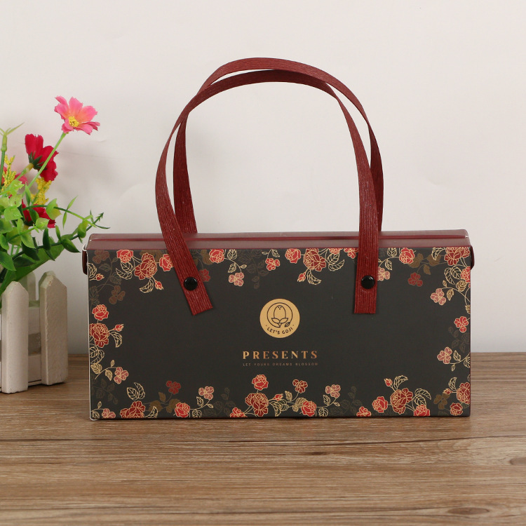 新款手提盒阿胶糕包装盒花茶通用彩色纸盒礼品盒燕窝滋补品包装盒