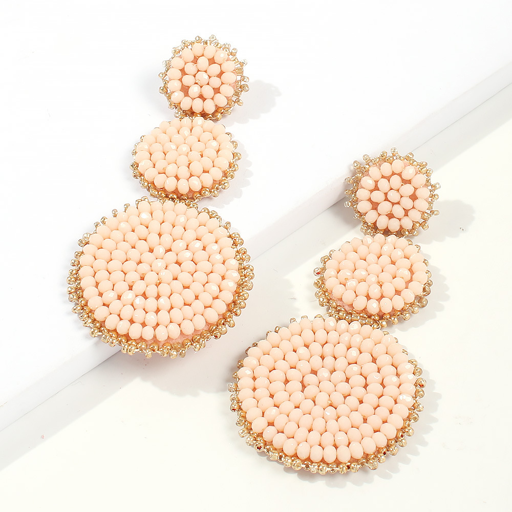 New Earrings Fashion Earrings Ethnic Style Creative Handmade Rice Beads Geometric Earrings display picture 10
