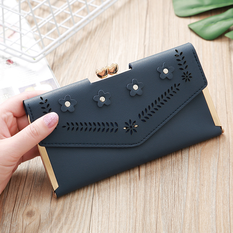 Korean Hollow Flower Long Clutch Bag Wholesale display picture 10