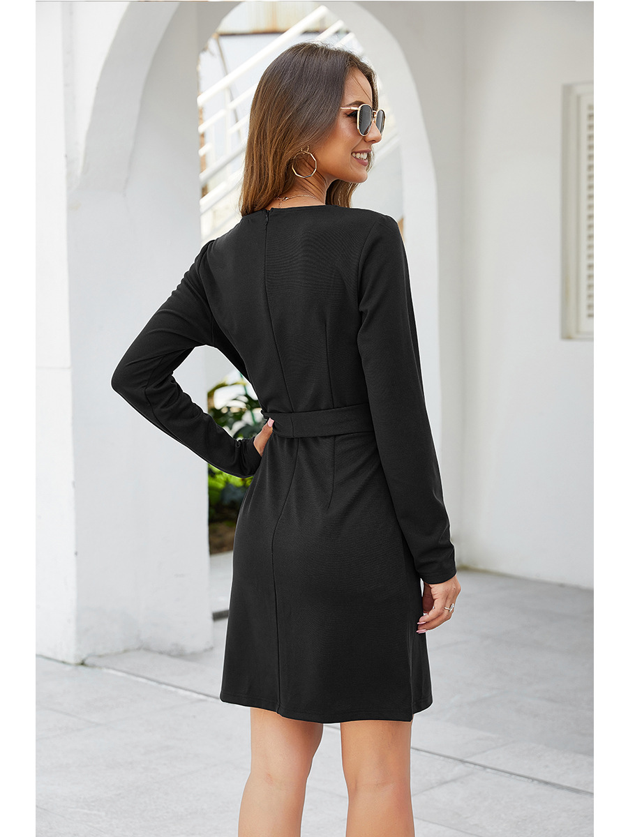  long sleeve women s V-neck pencil skirt dress NSAL2062