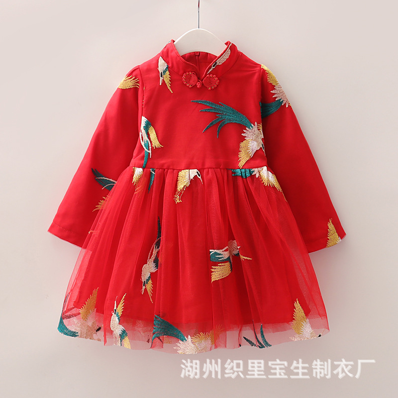 新款宝宝汉服唐装秋款连衣裙3-6岁中小童中国风超仙古装儿童裙子|ms