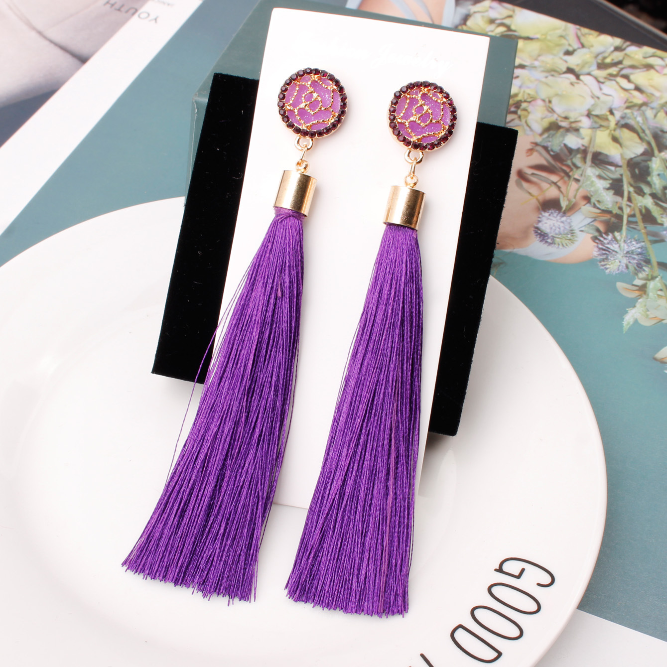 Fashion Printing Alloy Plating Women's Earrings 1 Pair display picture 1