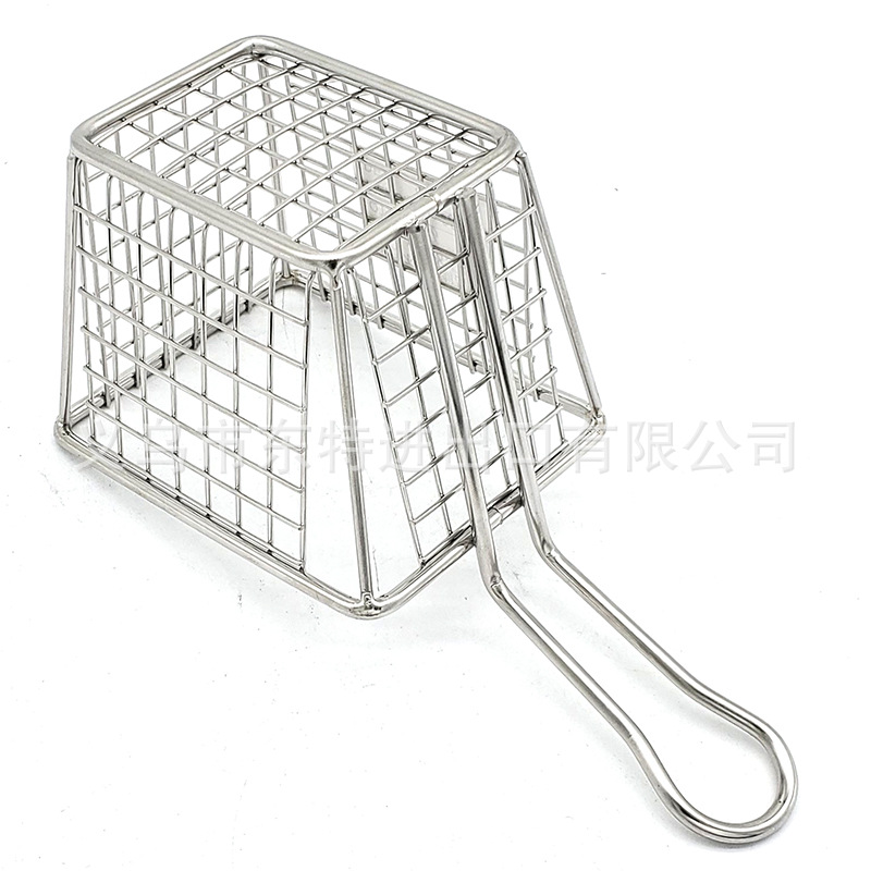 Factory direct sales of stainless steel frying baskets and sieves, French fries frying baskets, deep-frying baskets, filters and sieves, snack and pastry baskets and frames detail image 18