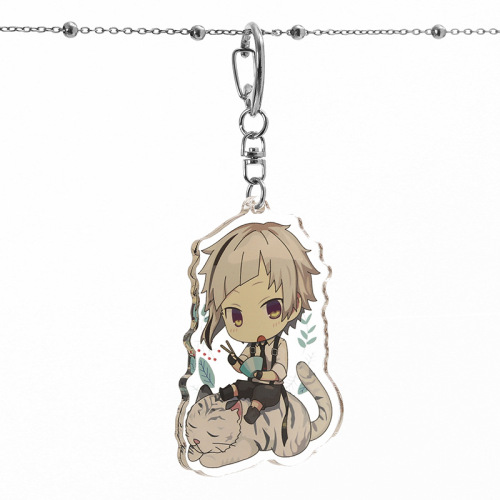 Man Yun Bungou Stray Dogs Keychain Animation Dazai Osamu Akutagawa Ryunosuke Nakano Student Bag Pendant Peripheral