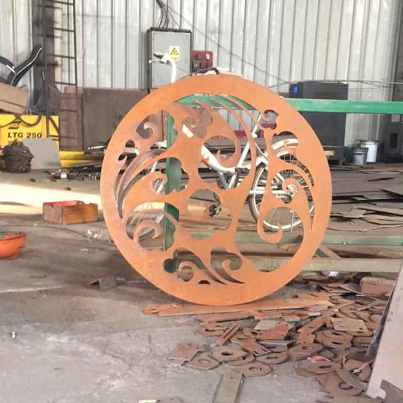 耐候板景观廊架屏风工程焊接安装做锈耐候钢板钢结构廊架焊接安装