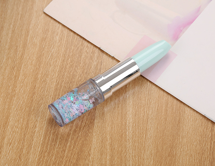 Daily Occasion Plastic Material Korean Creative Stationery Internet Hot Girlish Lipstick Gel Pen Cute Student Ball Pen Fresh Quicksand Powder Signature Pen