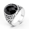 Retro accessory, sophisticated carved ring, with gem
