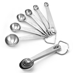 Kitchen gadgets, all stainless steel measuring spoons, 6-piece measuring spoon set, graduated measuring spoons, rose gold 6-piece measuring spoon set