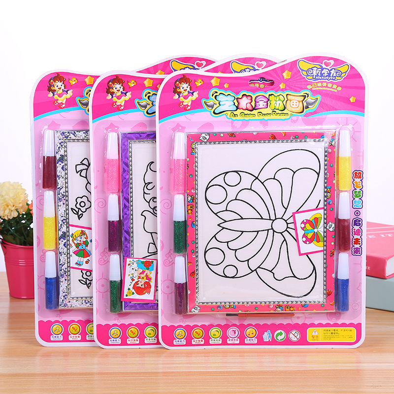 Children's Art Gold Powder painting diy handmade educational watercolor painting Children's Day gift graffiti small toys wholesale