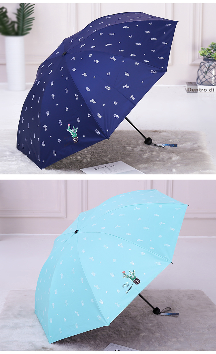 2019创意新款夏天户外防紫外线太阳伞黑胶防晒遮阳伞三折伞定制详情图9