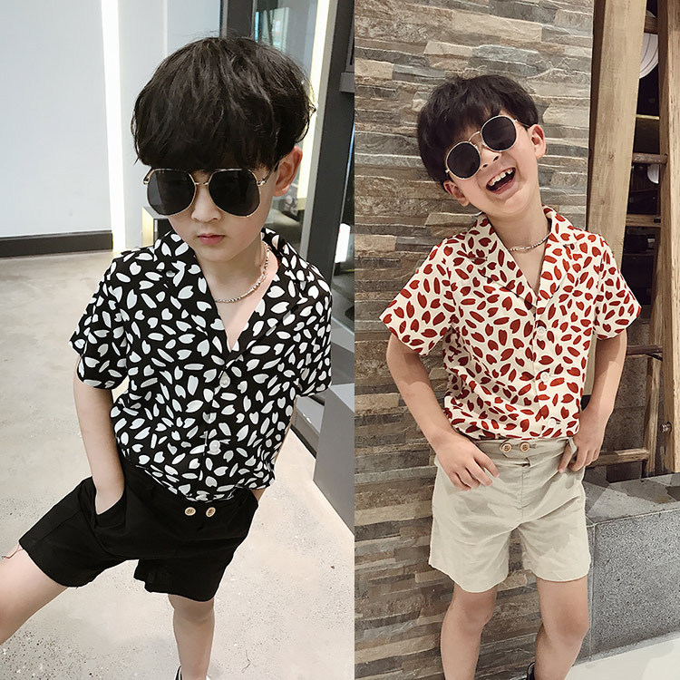 Children shirt 2020 summer new pattern Red tide ing Petal pattern Base coat 8 handsome leisure time Children