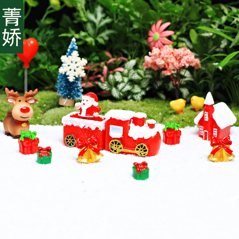 Рождественская серия микро Ландшафтные украшения DIY карета Передняя Подарочная сумка Лось колокольчик старик подарочная коробка