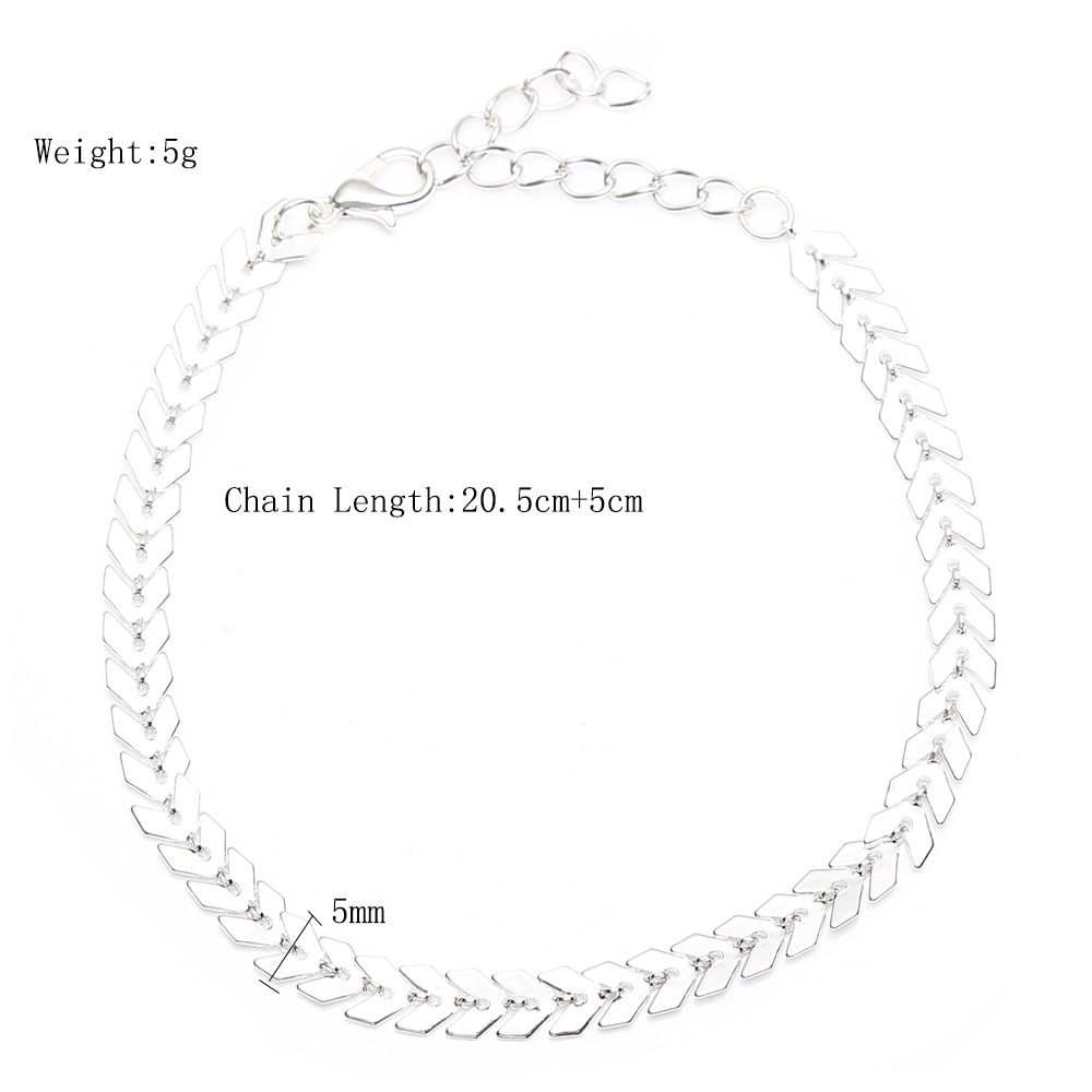 New Anklet Fashionable And Simple Hot Selling Aircraft Chain Fish Bone Handmade Chain Anklet Wholesale Nihaojewelry display picture 1