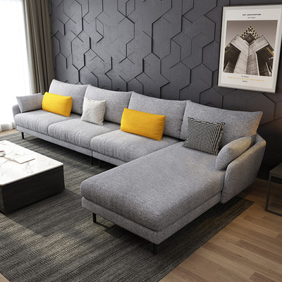 科技布沙发北欧布艺沙发组合后现代极简轻奢小户型客厅三防免洗