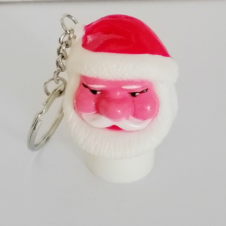 零售 圣诞老人头钥匙圈挂件 内带卷笔刀 创意削笔刀
