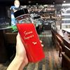 Korean G small fresh glass cup cute transparent My bottle cup high borosilica leakage portable water cup