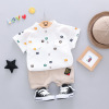 Summer summer clothing, set girl's, light and thin short sleeve T-shirt for boys, suitable for import, Korean style